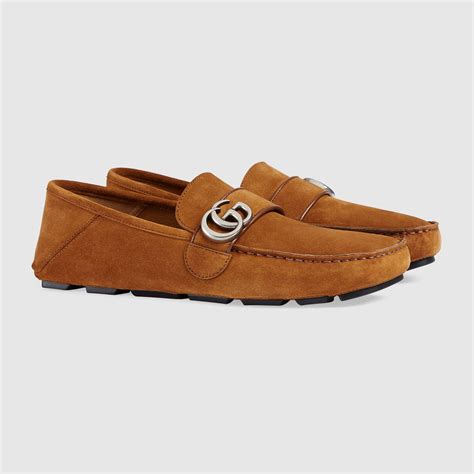 gucci suede drivers with double g|Shop Gucci Suede Drivers .